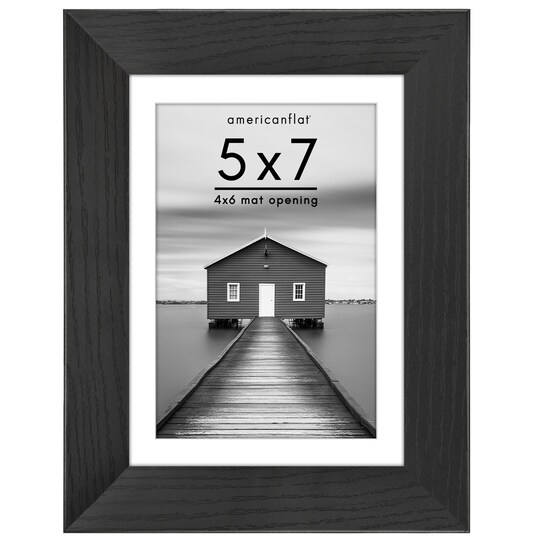 Americanflat Picture Frame with Wide Molding with Mat - Modern Wide Picture Frame - Plexiglass Cover - Hanging Hardware - Includes Easel